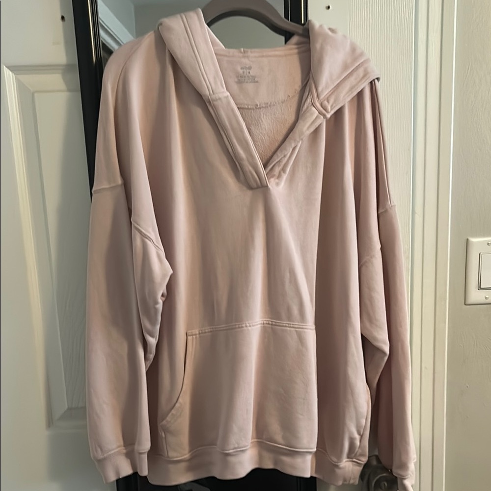Aerie Pink V-Neck Sweater with Relaxed Fit